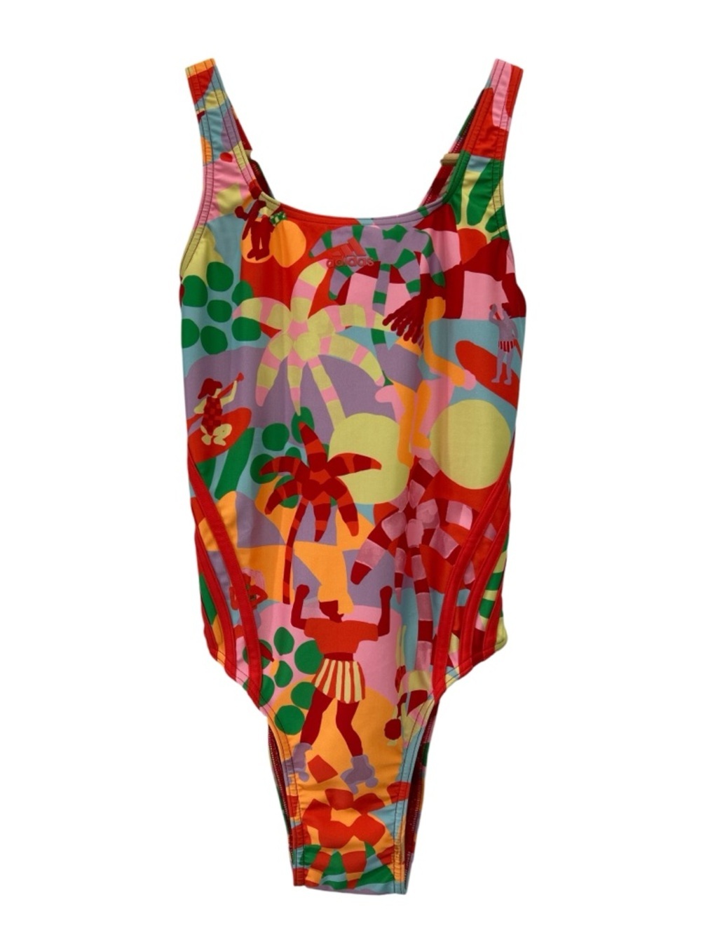 NWT Adidas x Farm Rio Tropical Colorful Print One Piece Swimsuit - Size 0